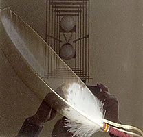 Feather gift made by Irene Gilbert as gift for Al Richmond